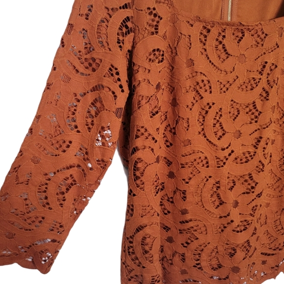 Nanette Nanette Lepore Womens Orange Lace Square N - Picture 4 of 6